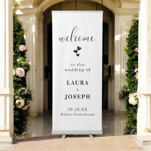 Elegant Minimalist Modern Welcome To Our Wedding Retractable Banner