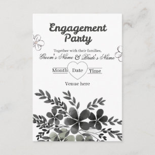Elegant Minimalist Monochrome Engagement Invitation