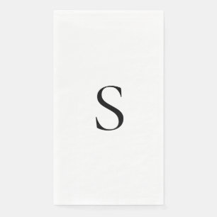 Elegant Minimalist Monogram Black and White  Napkin