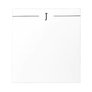 Elegant Minimalist Monogram Black White Notepad