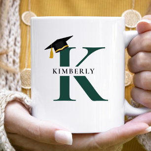 Elegant Minimalist Monogram Graduation Graduate Coffee Mug