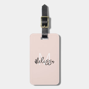 Elegant Minimalist Monogram Name Chic Personalised Luggage Tag