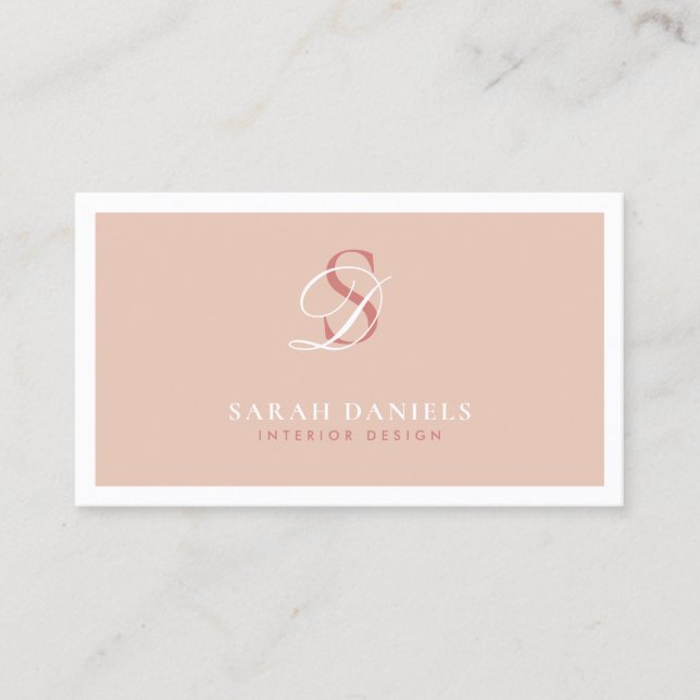 Elegant Minimalist Monogram Professional Business Card (Front)