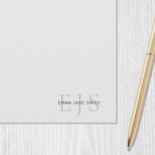 Elegant Minimalist Monogram Stationery Paper