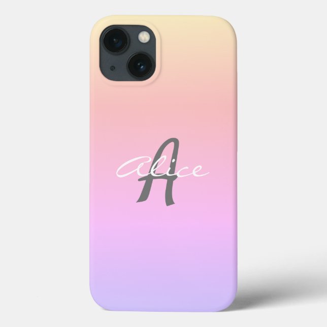 Elegant minimalist monogrammed cute script pink Case-Mate iPhone case (Back)