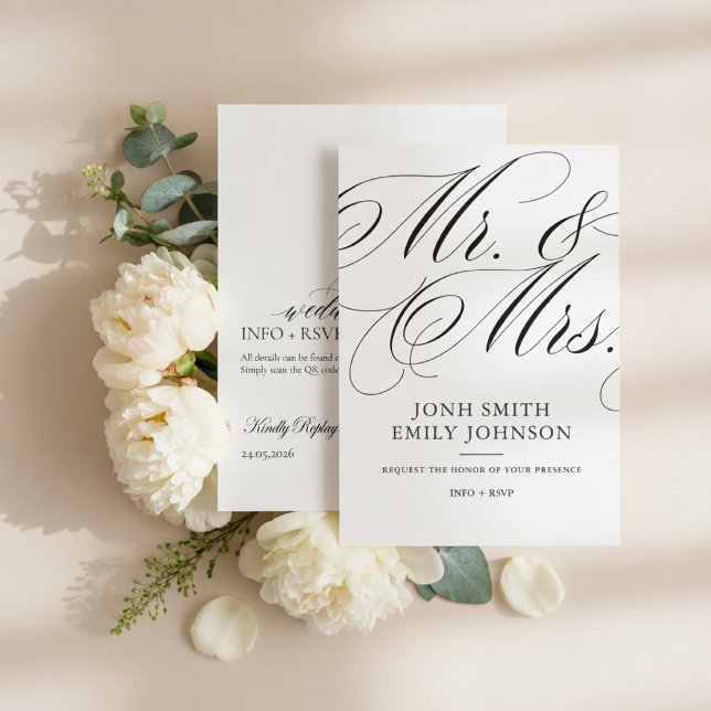 Elegant Minimalist Mr & Mrs  Invitation (Creator Uploaded)