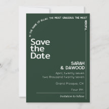 Elegant Minimalist Muslim Emerald Green Wedding