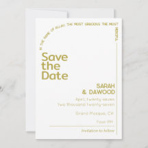 Elegant Minimalist Muslim White Brass Wedding