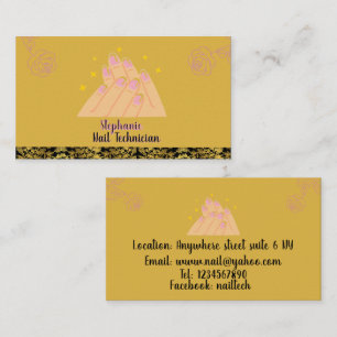 Elegant minimalist nail tech logo  beauty  business card