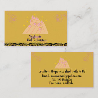 Elegant minimalist nail tech logo beauty business card