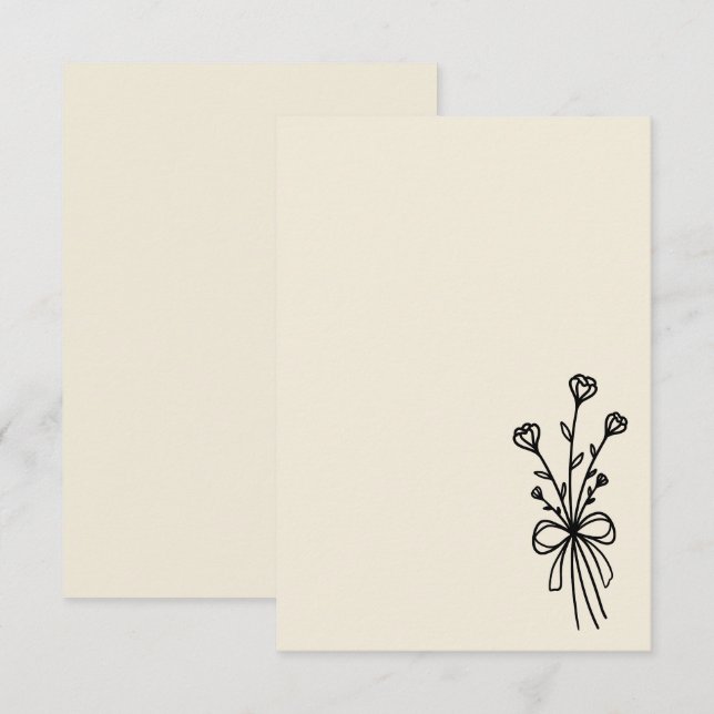 Elegant Minimalist Natural White Invitation (Front/Back)