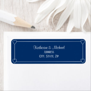 Elegant Minimalist Navy Blue and White Wedding