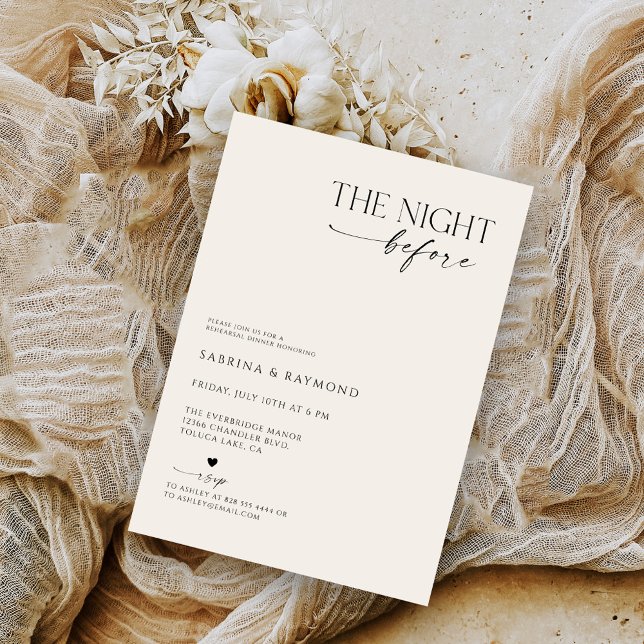 Elegant Minimalist Night Before Rehearsal Dinner Invitation (Creator Uploaded)
