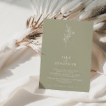 Elegant Minimalist Olive Green Floral Wedding Invitation<br><div class="desc">We are always adding new designs weekly!</div>