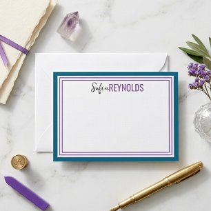 Elegant Minimalist Olive Green Two Border Card