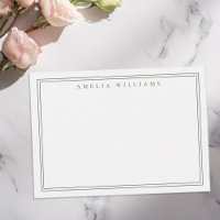 Elegant Minimalist Olive Green Two Border