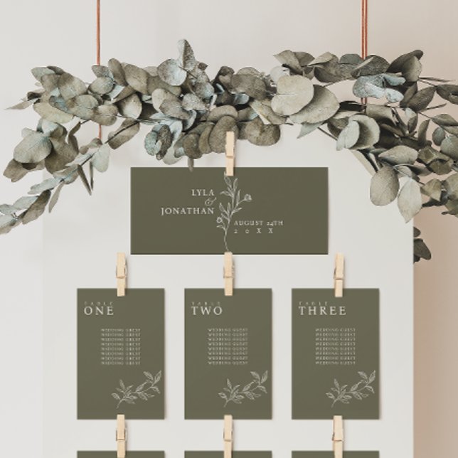 Elegant Minimalist Olive Seating Chart Header Card (Creator Uploaded)