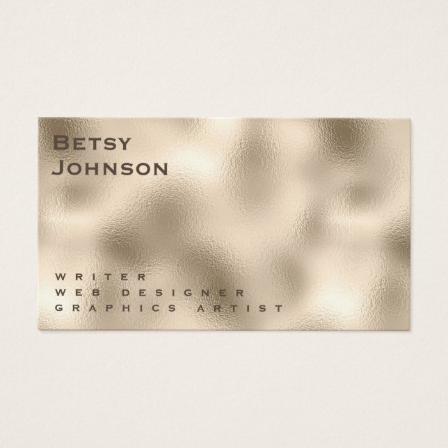 Elegant Minimalist Pearl Metallic Business Card (Front)