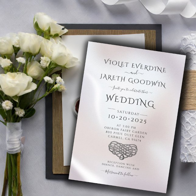 Elegant Minimalist Pearlescent Wedding Invitation (Creator Uploaded)
