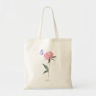 Elegant Minimalist Peony Floral Wedding Welcome To Tote Bag