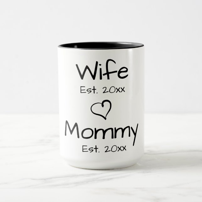 Elegant minimalist personalise Wife and mummy Mug (Center)
