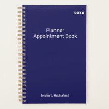 Elegant Minimalist Personalised Logo Blue Planner