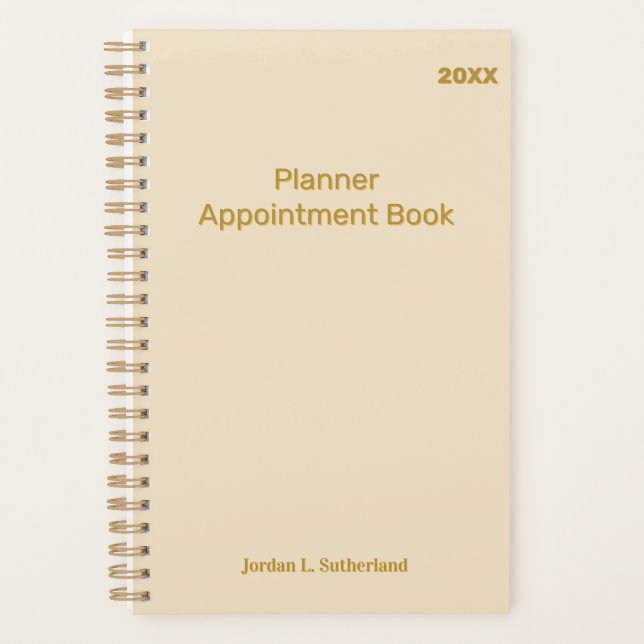 Elegant Minimalist Personalised Logo Ivory Planner (Front)