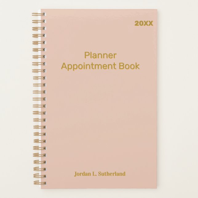 Elegant Minimalist Personalised Logo Pink Planner (Front)