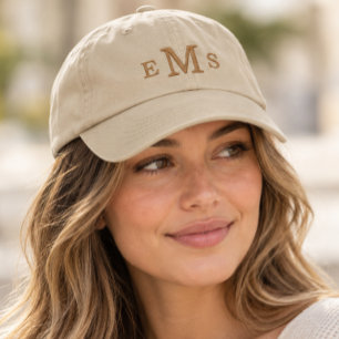 Elegant Minimalist Personalised Monogram Embroidered Hat