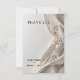 Elegant Minimalist Personalised Wedding Thank You Card
