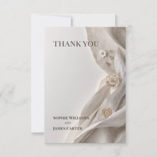 Elegant Minimalist Personalised Wedding Thank You  Card