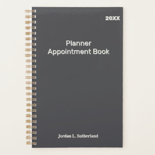 Elegant Minimalist Personalized Logo Gray Planner