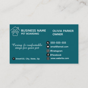 Elegant Minimalist Pet Boarding Customisable Business Card