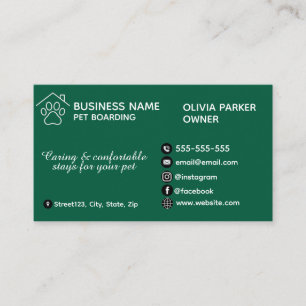 Elegant Minimalist Pet Boarding Customisable  Business Card