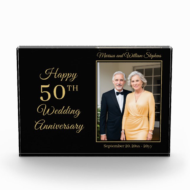 Elegant Minimalist Photo 50th Wedding Anniversary (Front)
