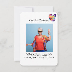 Elegant Minimalist Photo Black White Prayer Card