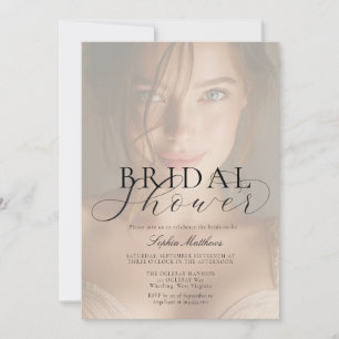 Elegant Minimalist Photo Bridal Shower Invitation