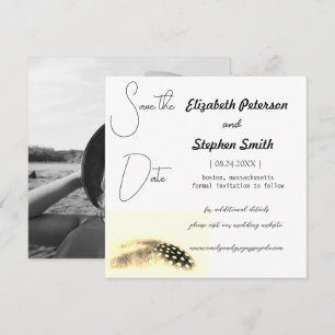 Elegant minimalist photo elegant pen save the date