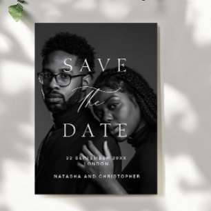 Elegant Minimalist Photo Overlay Wedding Save The Date