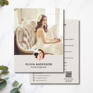 Elegant Minimalist Photo QR Wedding Photographer Flyer