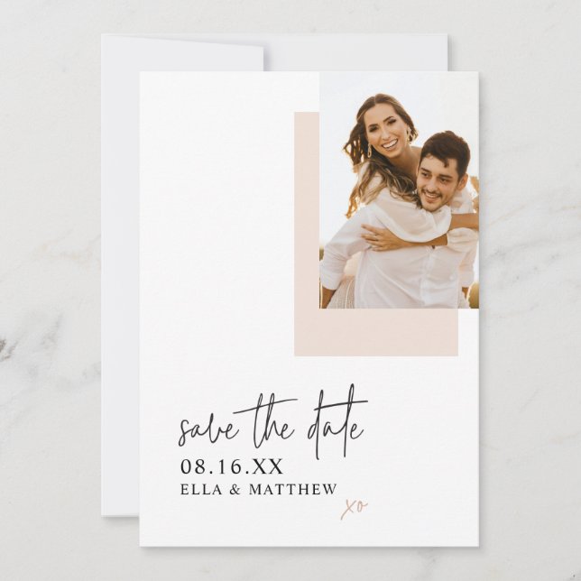 Elegant Minimalist Photo Save the Date (Front)