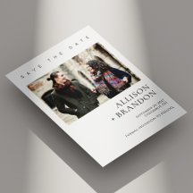 Elegant Minimalist Photo Save the Date Card