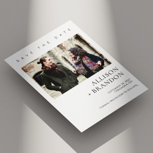 Elegant Minimalist Photo Save the Date Card