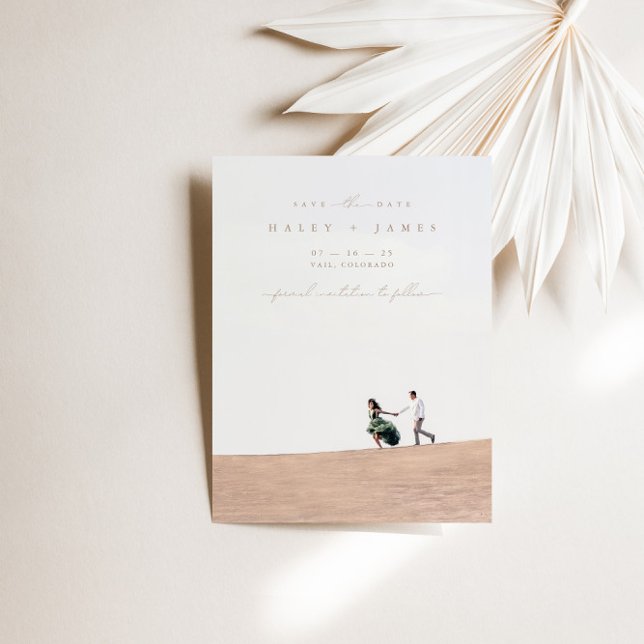Elegant Minimalist Photo Save the Date Card (Creator Uploaded)