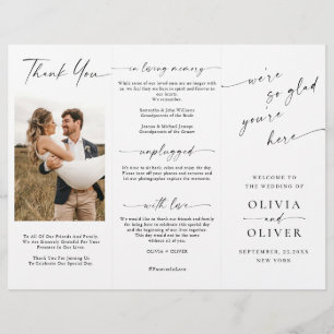 Elegant Minimalist Photo Wedding Ceremony Program