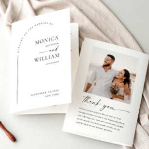 Elegant Minimalist Photo Wedding Ceremony Program