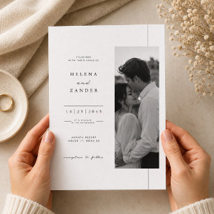 Elegant Minimalist Photo Wedding  Invitation