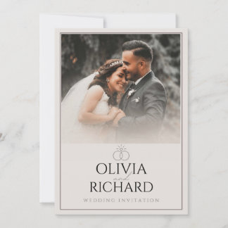 Elegant Minimalist Photo Wedding Invitation