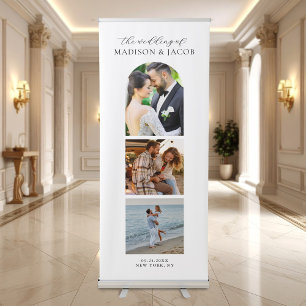 Elegant Minimalist Photo Wedding Retractable Banner