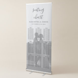 Elegant Minimalist Photo Wedding Seating Chart Retractable Banner